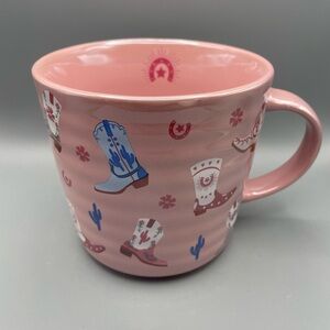 Prima Design Cowgirl Cowboy Boot Rodeo Irridescent Pink Mug New